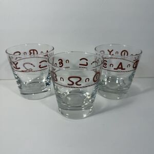 3 Bamco Libby Branding Iron Western Cowboy Shot Glasses 6 oz